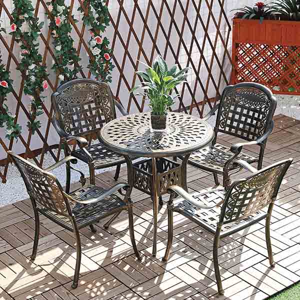 Bộ Bàn Ghế Sân Vườn Nhôm Đúc ND1412